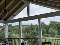 <b>This gabled space on the gabled roof design has been finsihed off with screen allowing more light to enter the room</b>